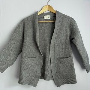 𝅺aritzia Wildred Free Gray Merino Wool Open Cardigan US S